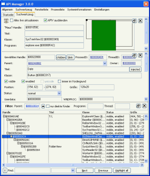 screenshot: Fensterliste